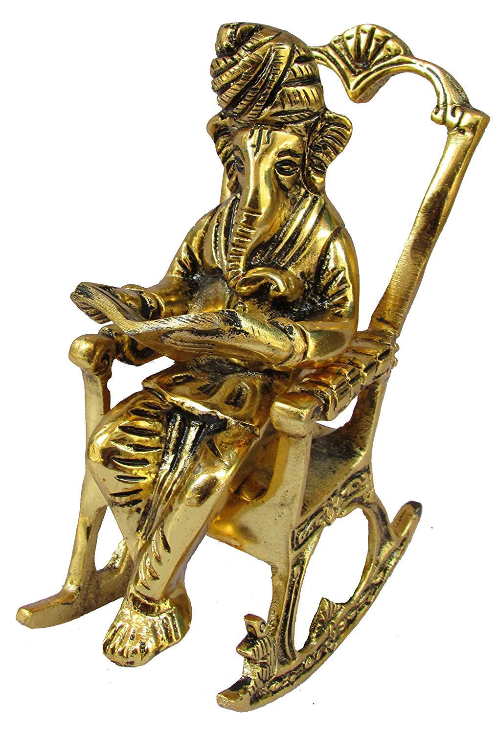 Buy Renown Streets Lord Ganesha Statue Sitting On A Chair and Reading