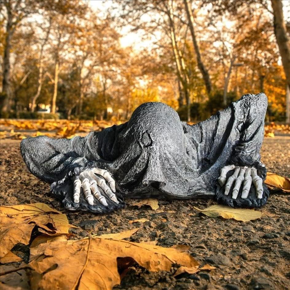 Vista 6 de Design Toscano QM21463 La enredadera de la tumba Estatua de jardín Zombie Decoración de Halloween, talla única, multicolor