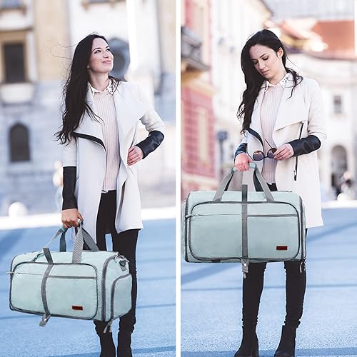 Miniatura 5 de Ytonet Bolsas de ropa plegables para viajes, bolsa de viaje convertible para deportes, Azul, Plegable