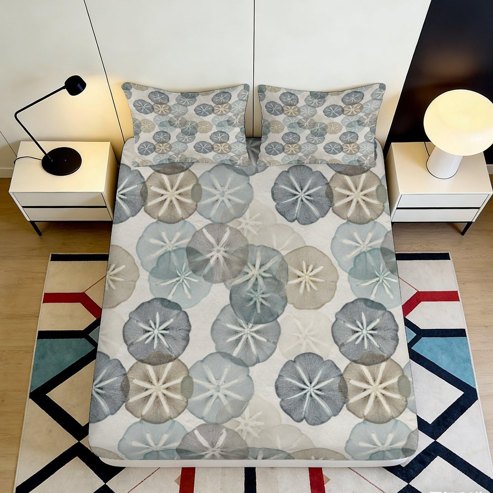 Jqzkxnhpbr Style-10 3D Printed Geometric Mandala Fitted Sheet Microfiber Soft Anti-Slip Mattress Cover For Bedroom Guest Room Decor 90X200x25cm