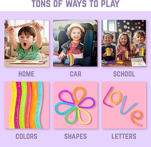 Miniatura 4 de BUNMO 12 piezas de rellenos elásticos para niñas purpurina y brillo para edades de 3 4 5 6 7 8 9 10 11 12 años cuerdas tontas que brillan en la