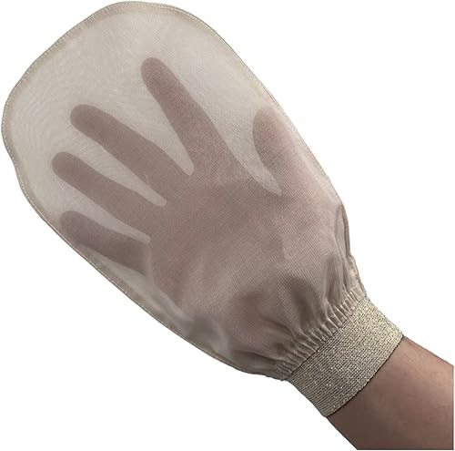 Miniatura 2 de Feel Fine - Guante exfoliante turco de seda de capullo 100% cruda, manopla, exfoliante corporal, guante de baño, removedor de bronceado falso,