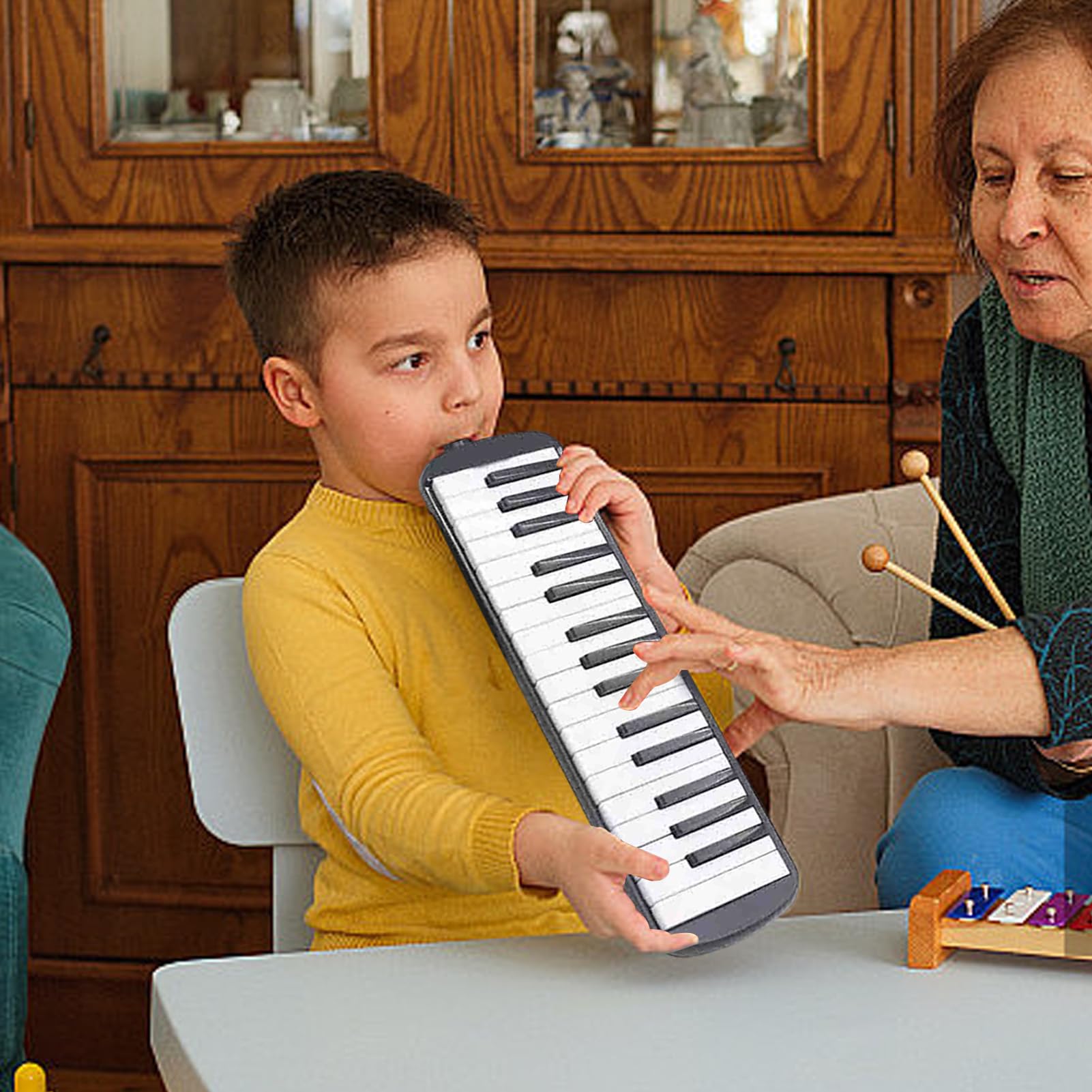 Melodica Instrument à clavier – Piano à air à 32 touches, boîte de conversation avec embouchure, orgue musical éducatif | Dispositif sûr et fiable pour débutants, intermédiaires, avancés, adultes et