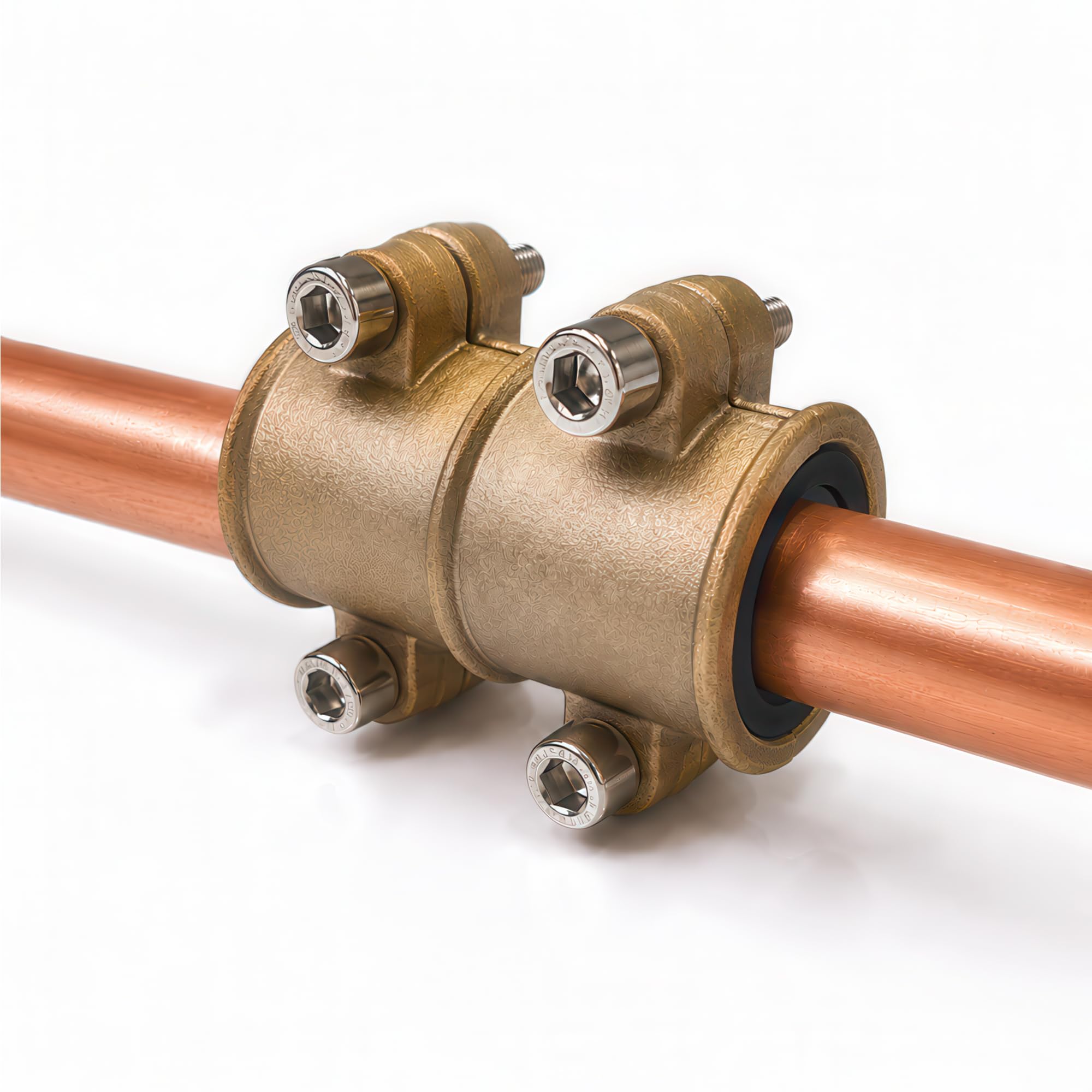 Abrazadera 18 mm Reparacion Tuberias Cobre de Laton para Sellado de Fugas Conexion Rapida Alta Presion Fontaneria Profesional FLUVIA