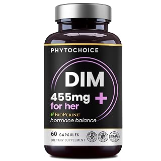 DIM for Women 350mg High Potency with BioPerine® & Broccoli Extract – 455mg Total Complex for Hormone Balance, Estrogen Metabolism, PMS & Menopause Support, Clear Skin & Women’s Wellness, 60 Capsules - Amazon product rated Grade B