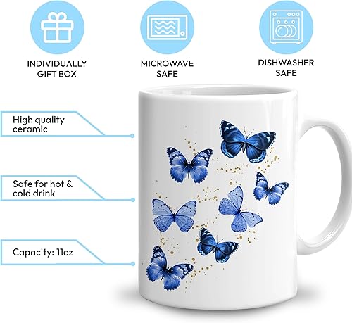 Vista 60 de Hyturtle Taza de café personalizada de mariposa para niñas y mujeres, regalos de cumpleaños y Navidad para amantes de las mariposas, regalo