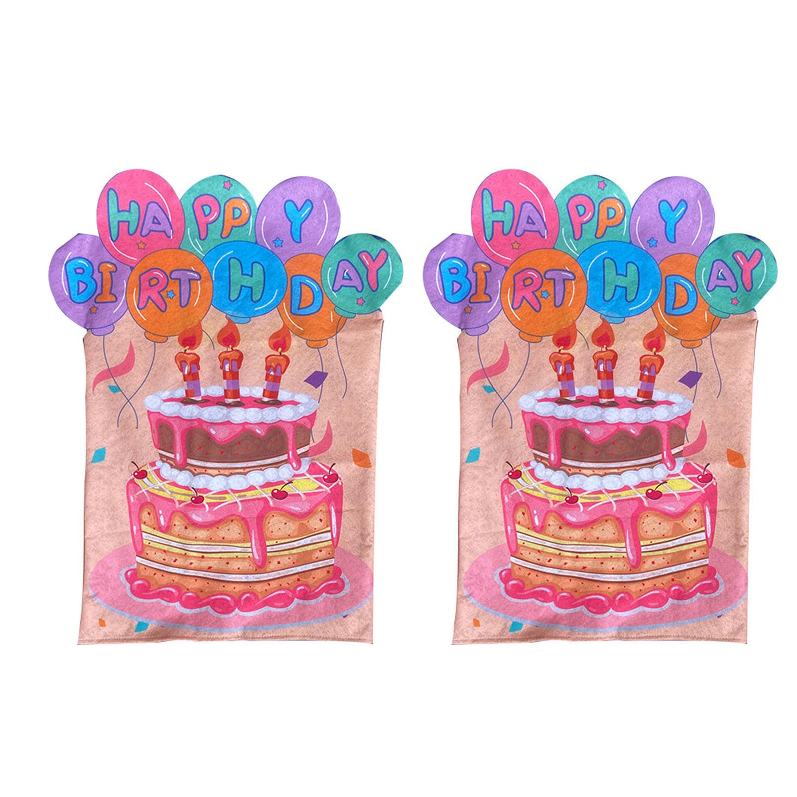 Buxuaaaa Women's A Buxuaaa 2Piece Birthday Chair Covers Chair Slipcovers With Happy Birthday Embellishments For Memorable Party Decorations Party Decoration Ccessories