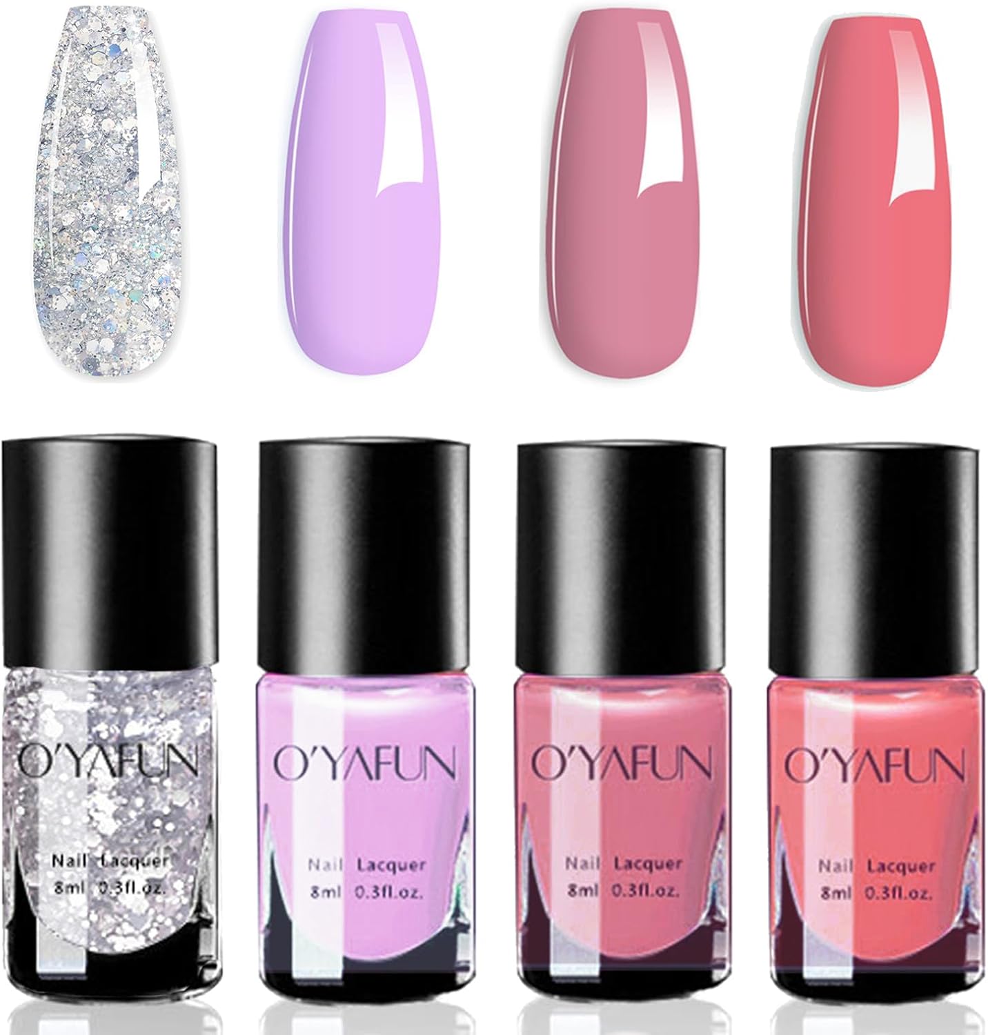 Nail Polish Sets Pink Purple Color Nail Varnish Sets 4Pcs Peel Off