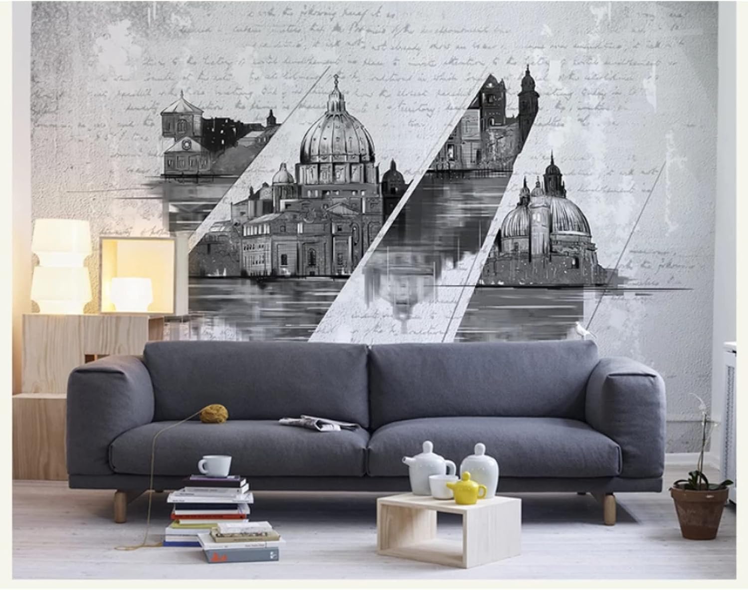 Amazon.com: Modern European Architecture 3D Mural Wallpaper, Abstract ...