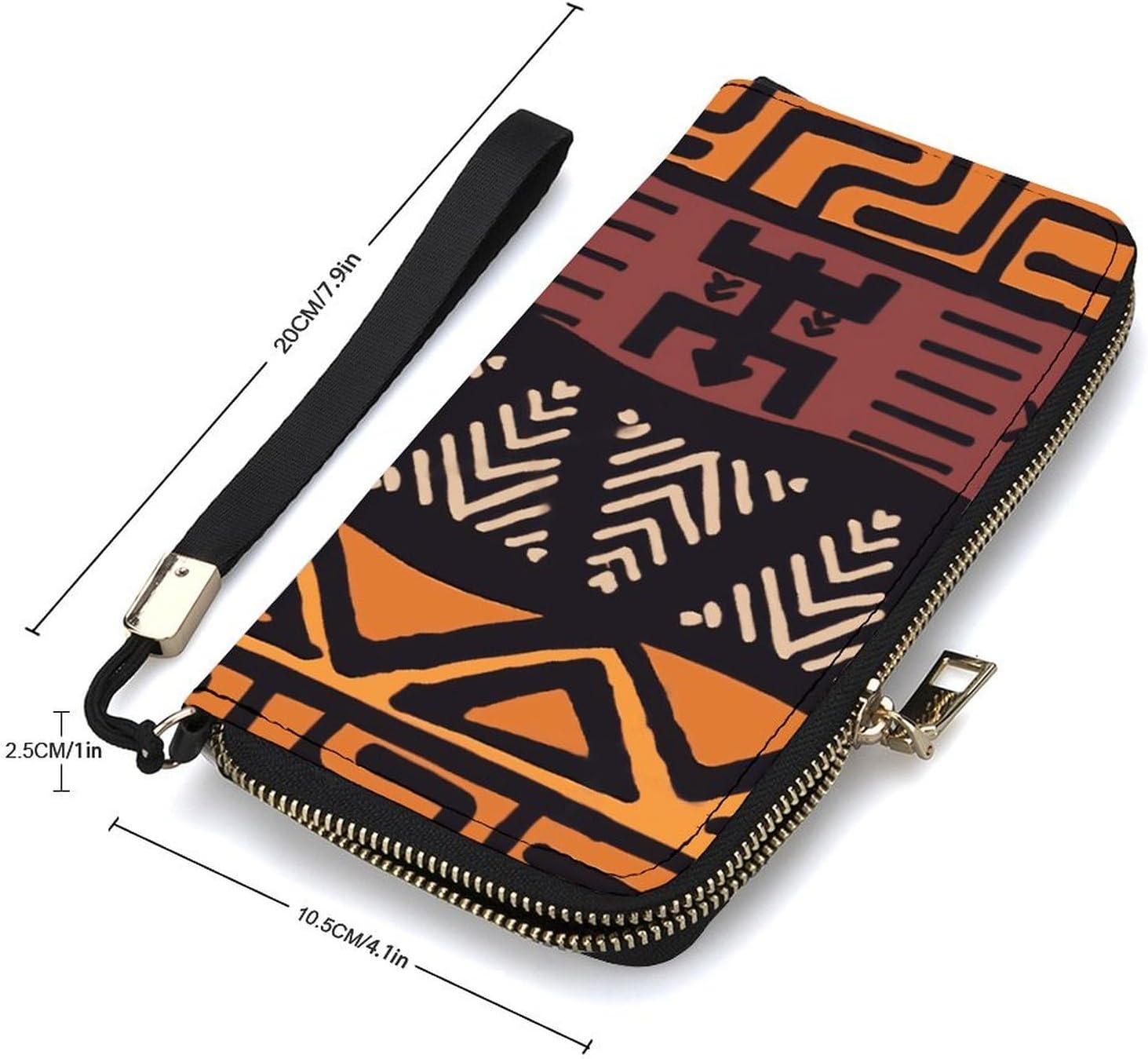 African Tribal Mudcloth Fashionable Long Handheld Wallet, Large Capacity Portable Wallet