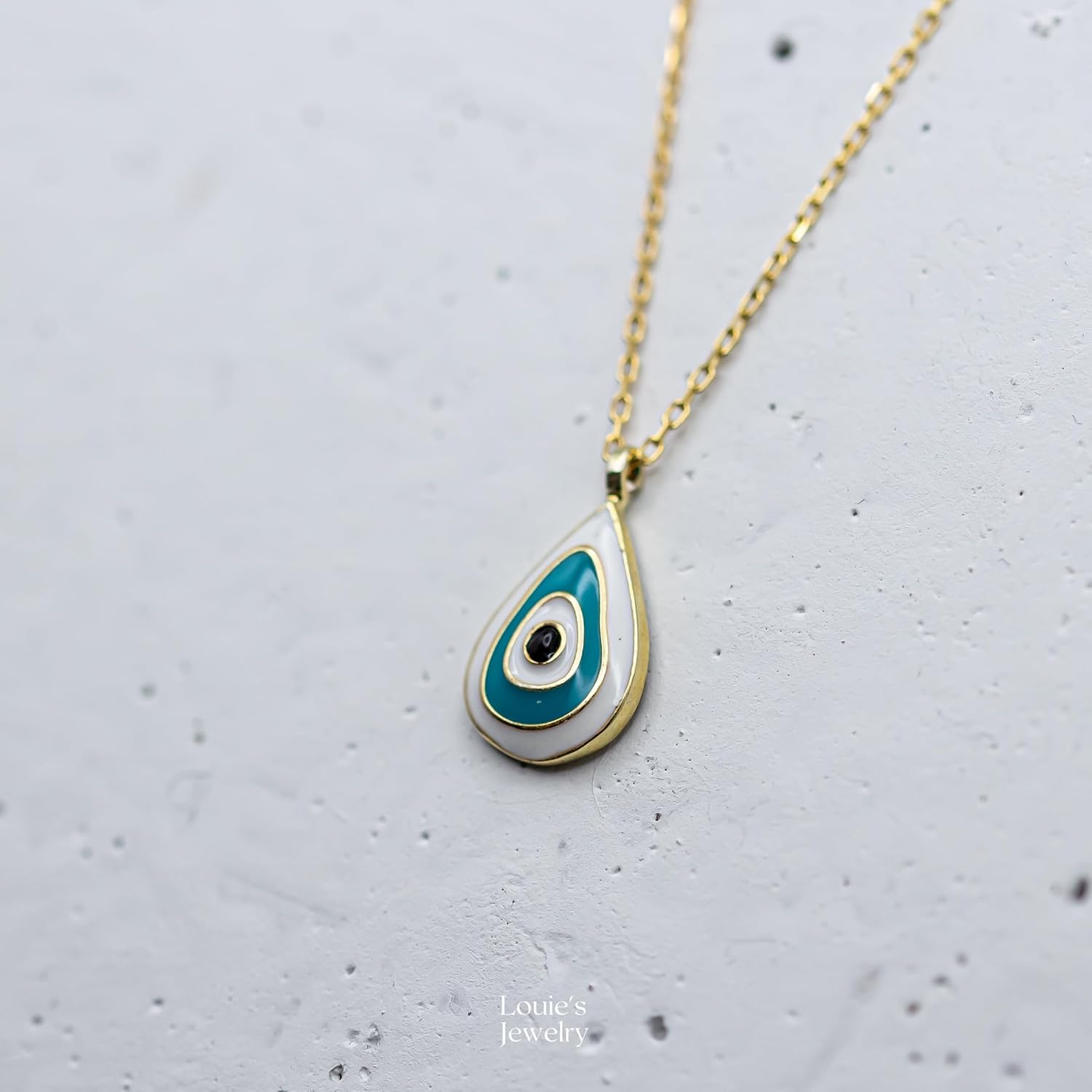 Evil Eye Protection Necklace, Evil Eye Enamel Pendant, Protection Jewelry, 925 Silver Jewelry, Handmade Jewelry, Evil Eye Jewelry, Gift for All - Image 3