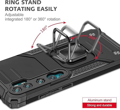 Miniatura 5 de Asuwish Funda de teléfono para Xiaomi Mi Note 10Note10ProCC9 Pro con cubierta protectora de pantalla de vidrio templado y soporte de anillo delgado