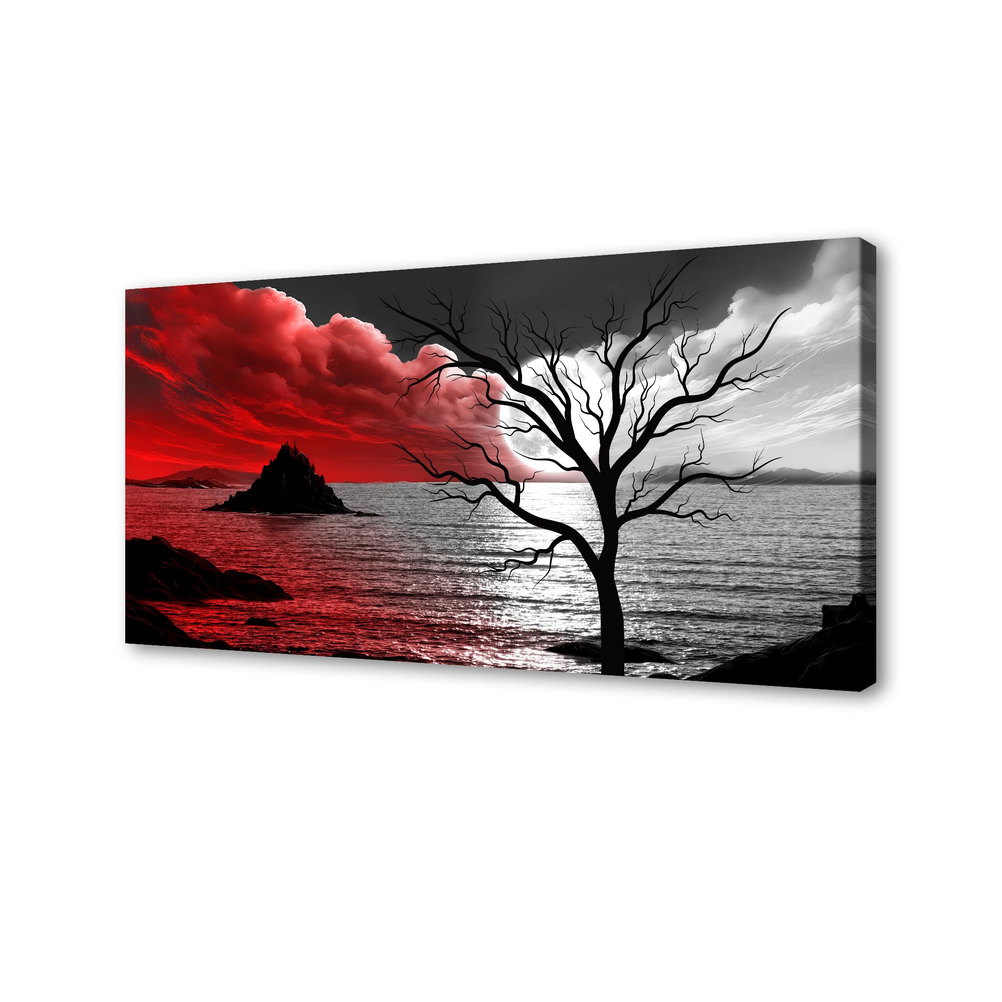 Baisuwallart B0362 The Cloud Tree 1 Panels Modern Giclee Canvas Prints Artwork Abstract Seascape Paintings Reproduction Sea Beach Pictures Printed on Canvas Wall Art for Home Decorations Wall Decor