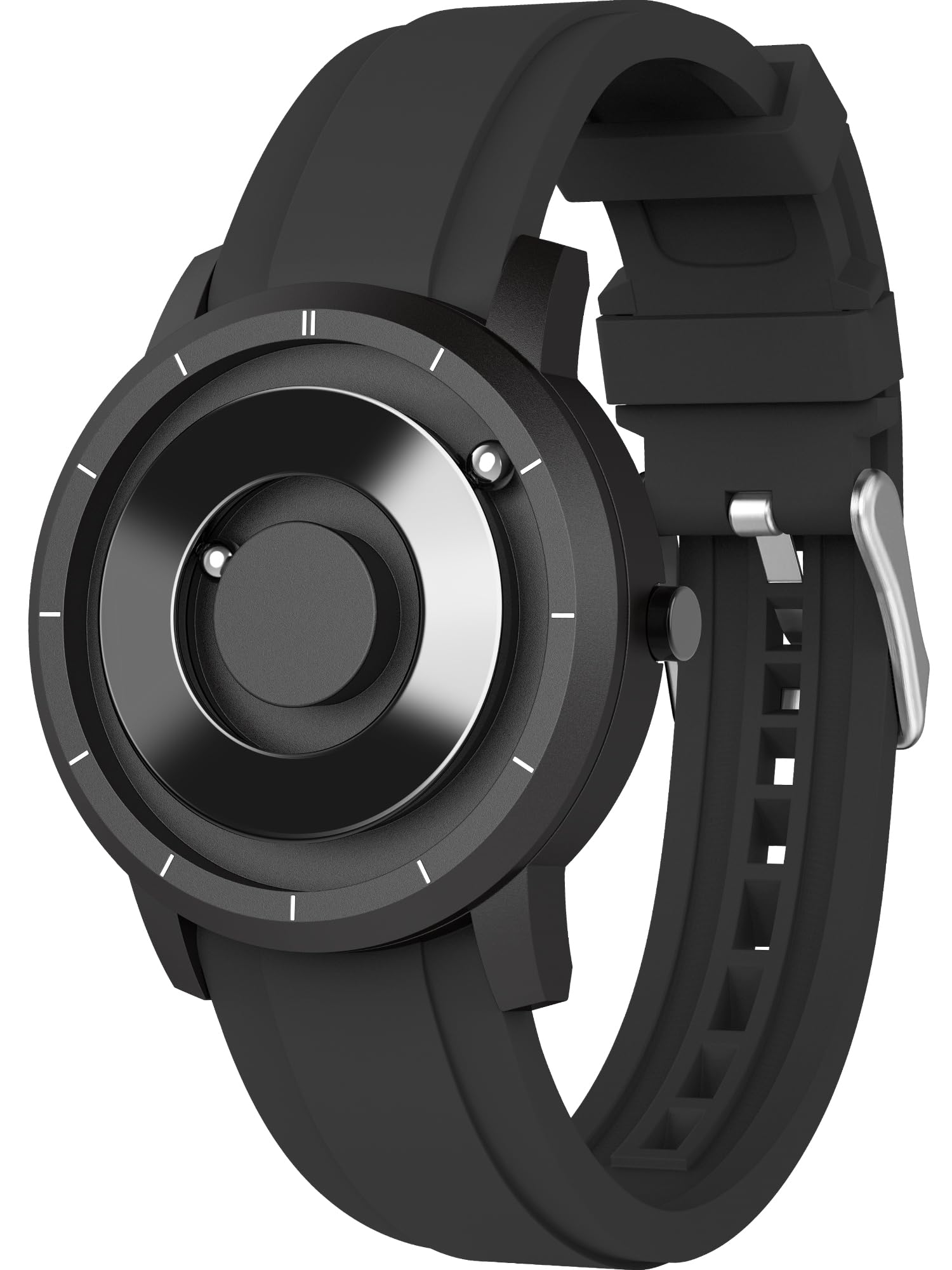 EUTOUR Magnet Uhr Herren Designer Uhren Schweiz Quarz 5ATM 40mm | Kein Glas, Keine Zeiger, Die Zeit wird durch zwei Magnetkugeln angezeigt: äußere Kugel für Minuten, innere für Stunden
