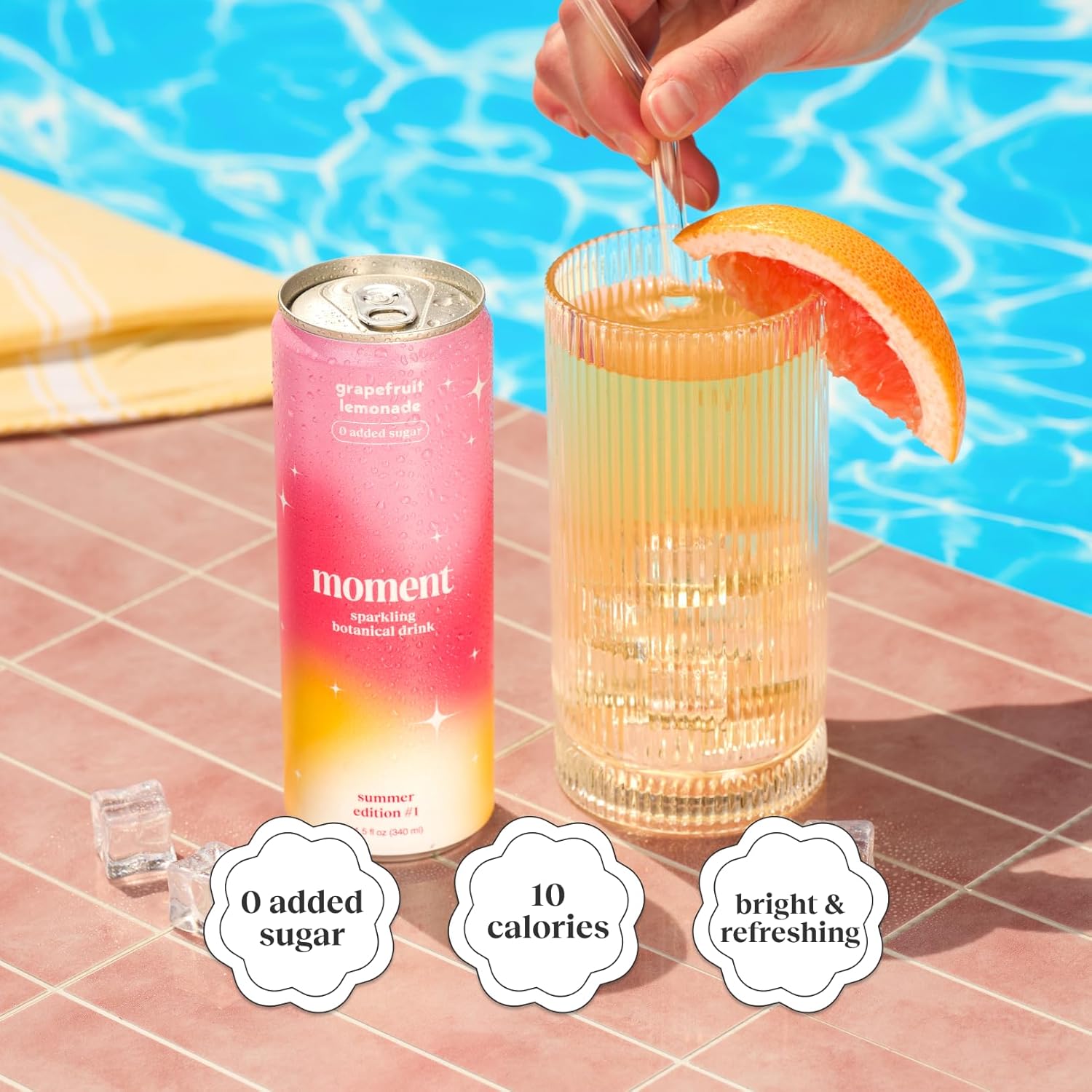 Moment Botanical Soda (Shark Tank) - Calm, Clarity & Relaxation with L-Theanine & Ashwagandha - Non Alcoholic Drinks for Adults - Sparkling Adaptogen Drink - 0 Sugar 0 Caffeine - 12 Pack 11.5 fl oz