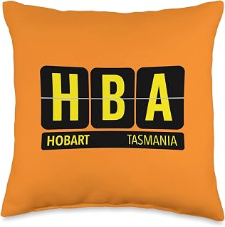 HBA Hobart Tasmania AU Travel Souvenir Airport Code Throw Pillow