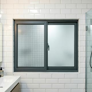 Basement Sliding Window with Screen, Aluminum Frame Replacement Window, Double Layer Insulated Frosted Tempered Glass for Basement Bathroom Storage Shed(Gray,WxH 27" x 18")