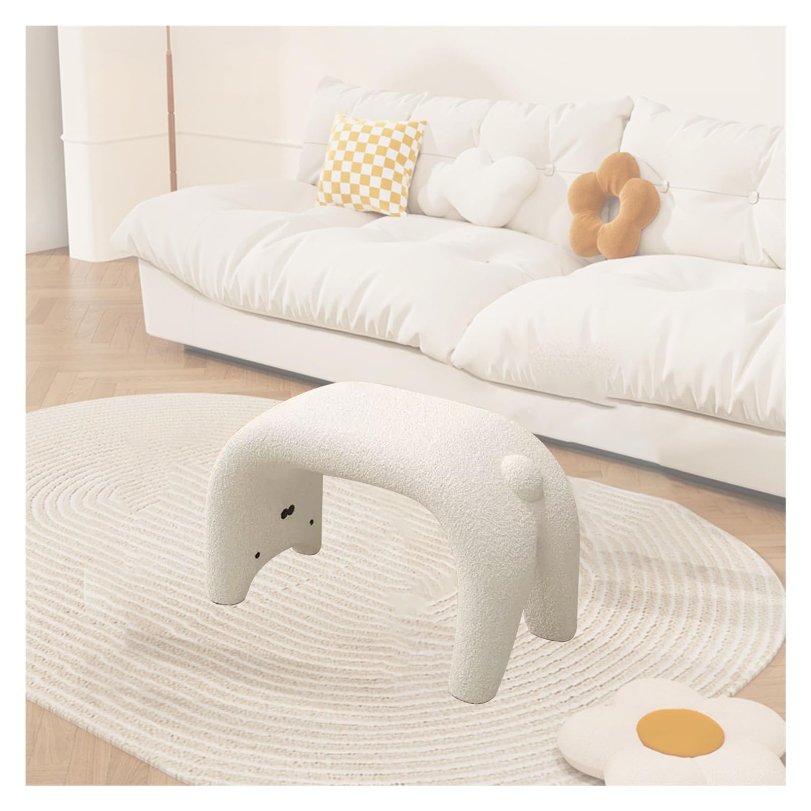 引取限定 格安 レザー フットスツール インテリア 家具 ベージュ系 Amazon｜アニマル フットスツール 低スツール かわいい フットレスト
