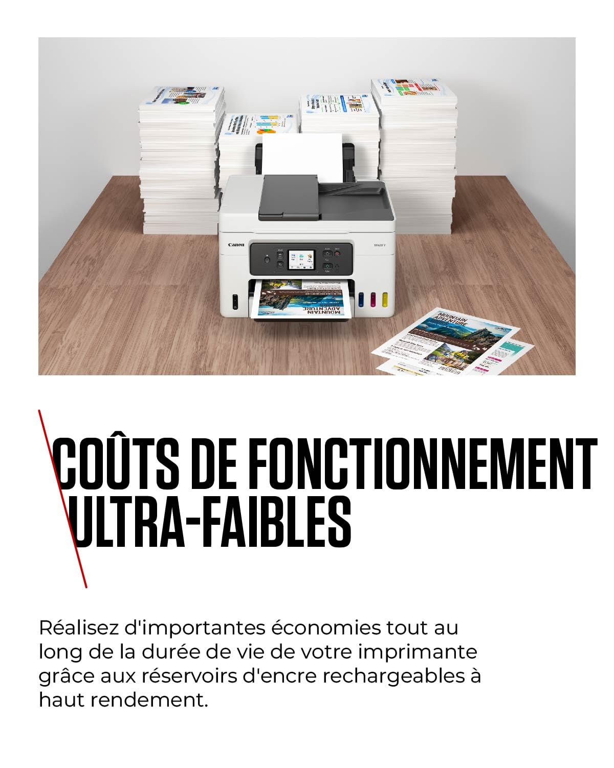 Canon MAXIFY GX4050 Imprimante A4 Couleur, pour la Maison et Le Bureau, Imprimante, Copieur, Scanner, Télécopieur Jet d'encre MegaTank Tout-en-Un, sans Fil, Connectivité Wi-FI, Ethernet et USB