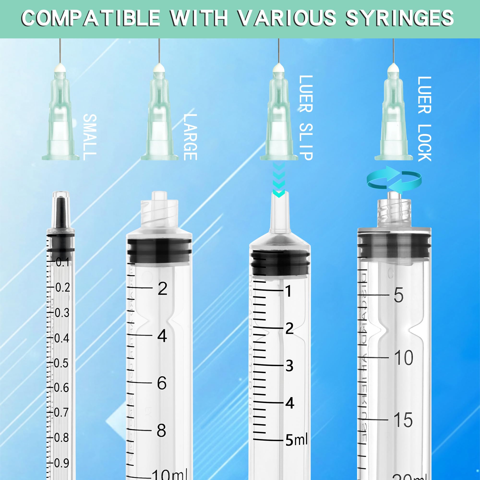 32G Disposable Luer Lock Accessories 4/25in (4mm) Needle, Individually Sterile Sealed, Pack of 100 — Amazon image 2