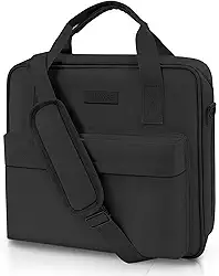 Fichário de zíper com 3 anéis com alça de ombro e alça, fichário preto de 5 cm com zíper, bolsos extras comporta 500 folhas, guarda caçador à prova d'água para ensino médio e organizador de