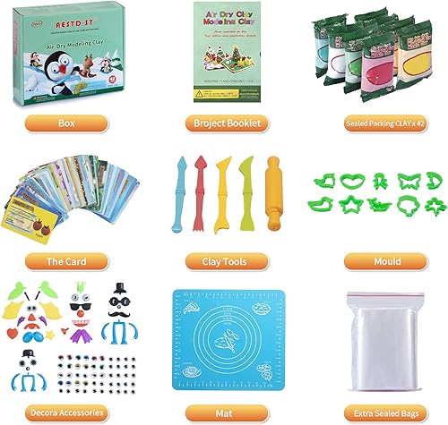 Miniatura 6 de Aestd-ST Arcilla polimérica 50 colores y arcilla seca al aire, 42 colores.