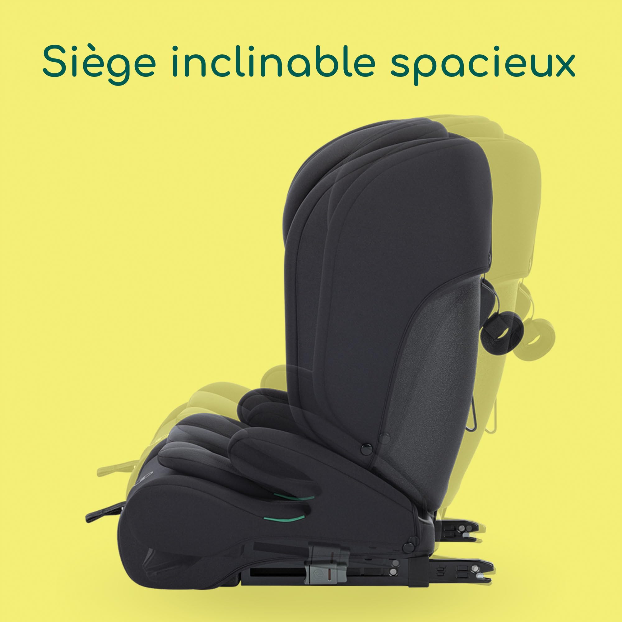 Bebeconfort EverFix Plus i-Size, Siège Auto Evolutif, 15 mois - 12 ans, 76-150 cm, Rehausseur Voiture Enfant ISOFIX, Protection Contre Les Chocs Latéraux, 14 Positions D'appui-tête, Full Black