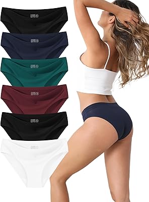 Women's Seamless Underwear 6-Pack, Like a Second Skin, No Show No Feel, Mid/Low Rise Bikini for Everyday Comfort