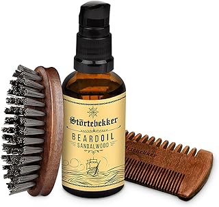Störtebekker® Premium Bartpflege Set für Männer - inkl. Bartöl Sandelholz, Bartkamm und Bartbürste - perfekt für die tägliche Bartpflege - hochwertige Geschenkidee für Herren - Made in Germany