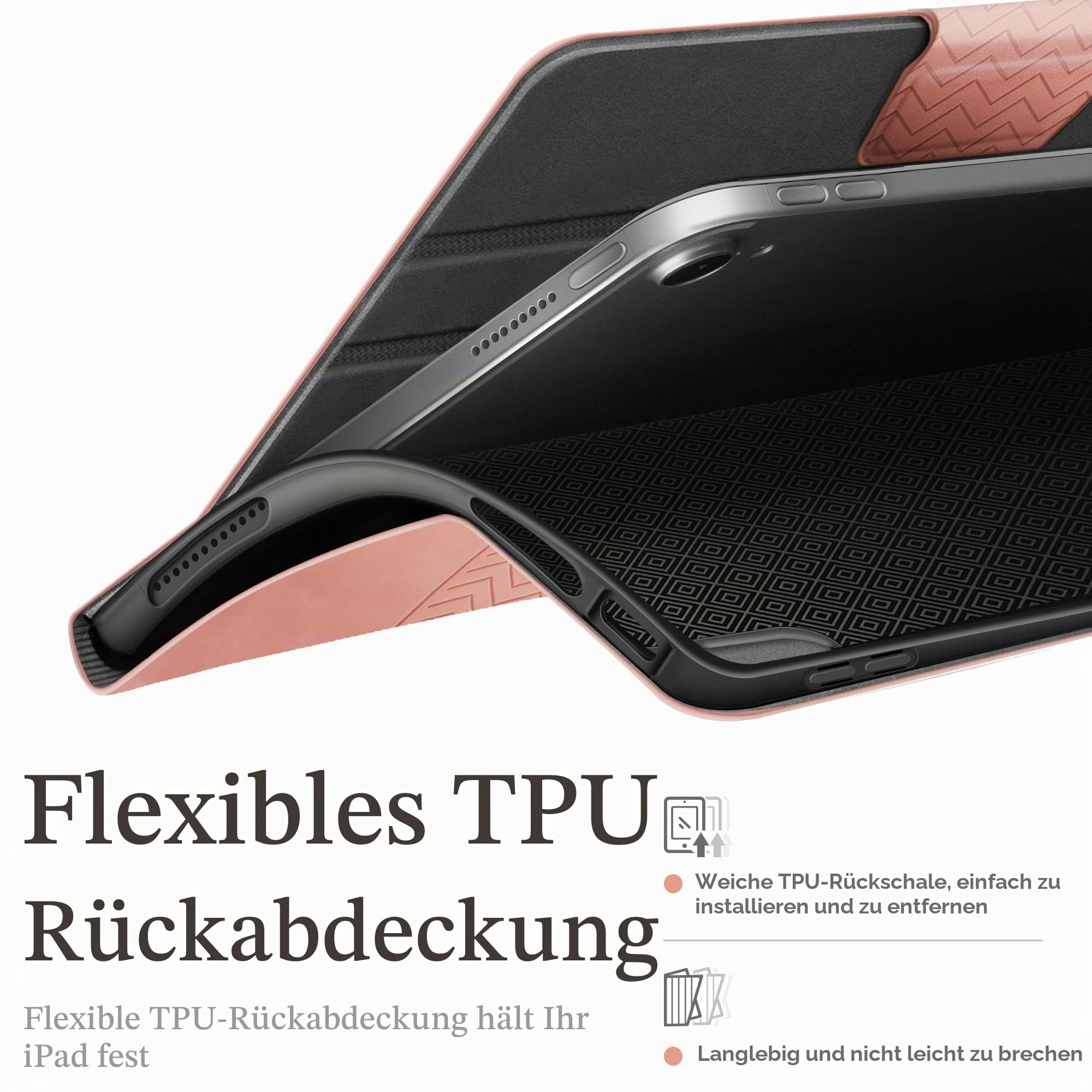AUAUA Hülle für iPad (A16) 11./10. Generation (2025/2022), Rosa