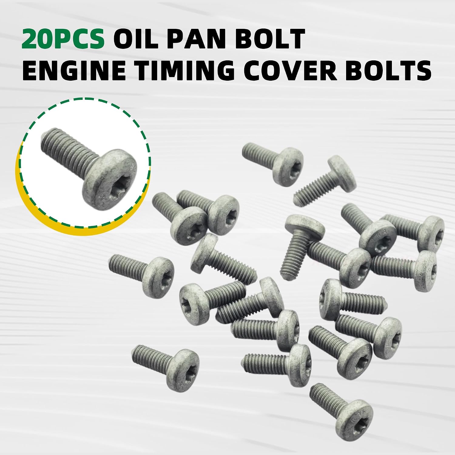 20PCS Oil Pan Bolt Engine Timing Cover Bolts Compatible with Audi A3 A4 A5 TT,For VW CC GTI Golf Jetta Passat Tiguan#N91096701 N90791202