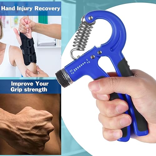 Miniatura 2 de AIXPI Grip Strength Trainer, Hand Grip Exerciser Strengthener with Adjustable Resistance 11-132 Lbs (5-60kg), Forearm Strengthener, Hand Exerciser