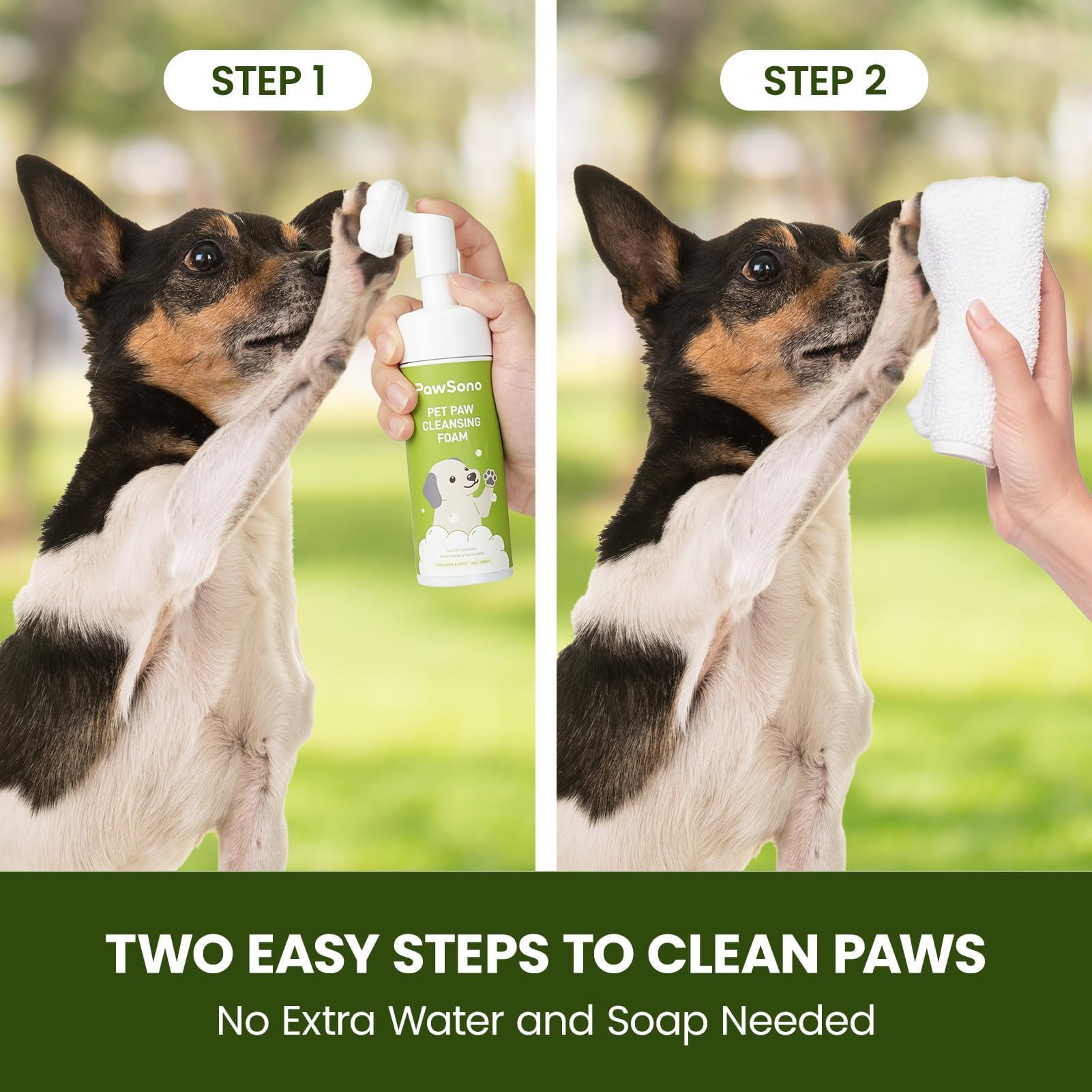 Paw Cleaner for Dogs & Cats, No-Rinse Foaming Pet Foot Washer with Built-in Scrubber Brush for Dirty, Muddy Paws – Suitable for Small, Medium & Large Dogs, Puppies, Kittens (5 fl oz) - image 3