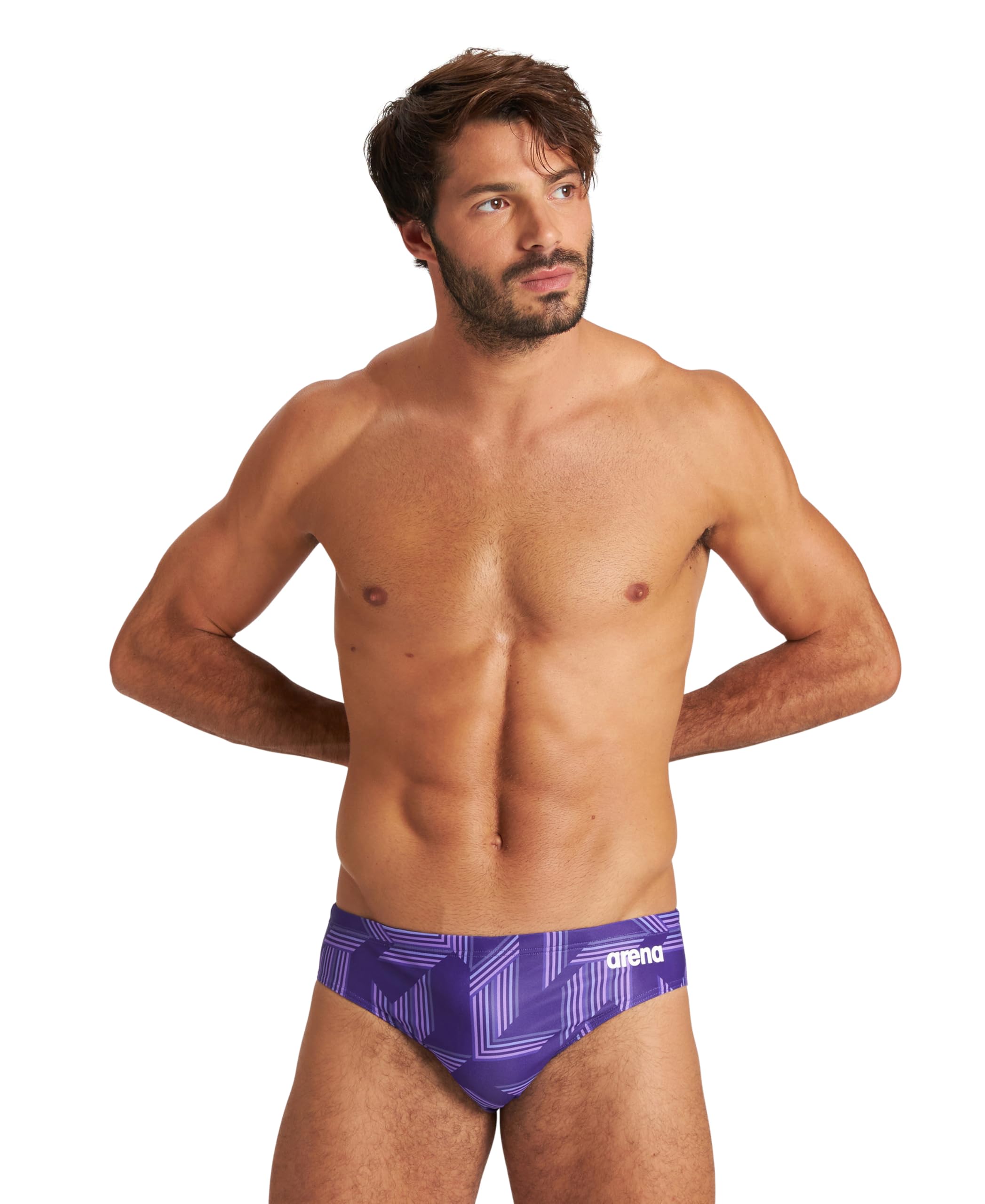 Arena Slip de Bain pour garçons Performance Puzzled Maillots de Bain athlétiques pour entraînement