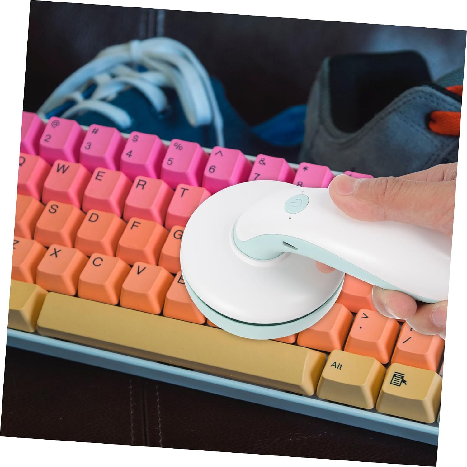 Mini Handheld Vacuum Cleaner for Desk Cordless Dust Collector with High-Speed Suction for Keyboard Car and Home Cleaning Blue Desktop Vacuum with Noise Reduction Technology
