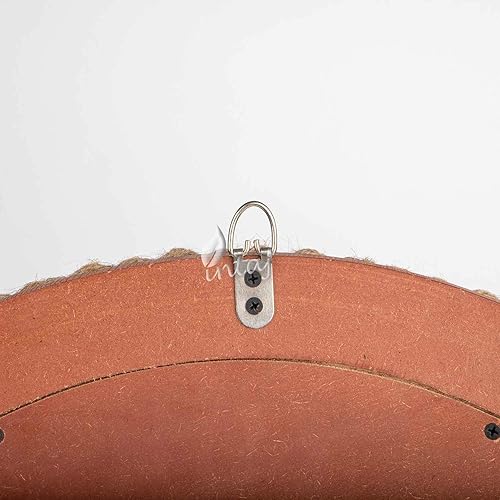 Miniatura 6 de INTAJ Espejo de pared rústico, espejo decorativo para colgar en la pared, redondo, grande, para sala de estar, baño, dormitorio, casa de campo,