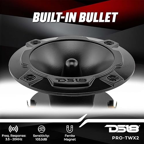 Miniatura 10 de DS18 PRO-TWX4 - Tweeter Super Bullet de 4.5 pulgadas con bobina de voz de titanio de 1.75 pulgadas, 4 ohmios, 560 vatios (1 altavoz)