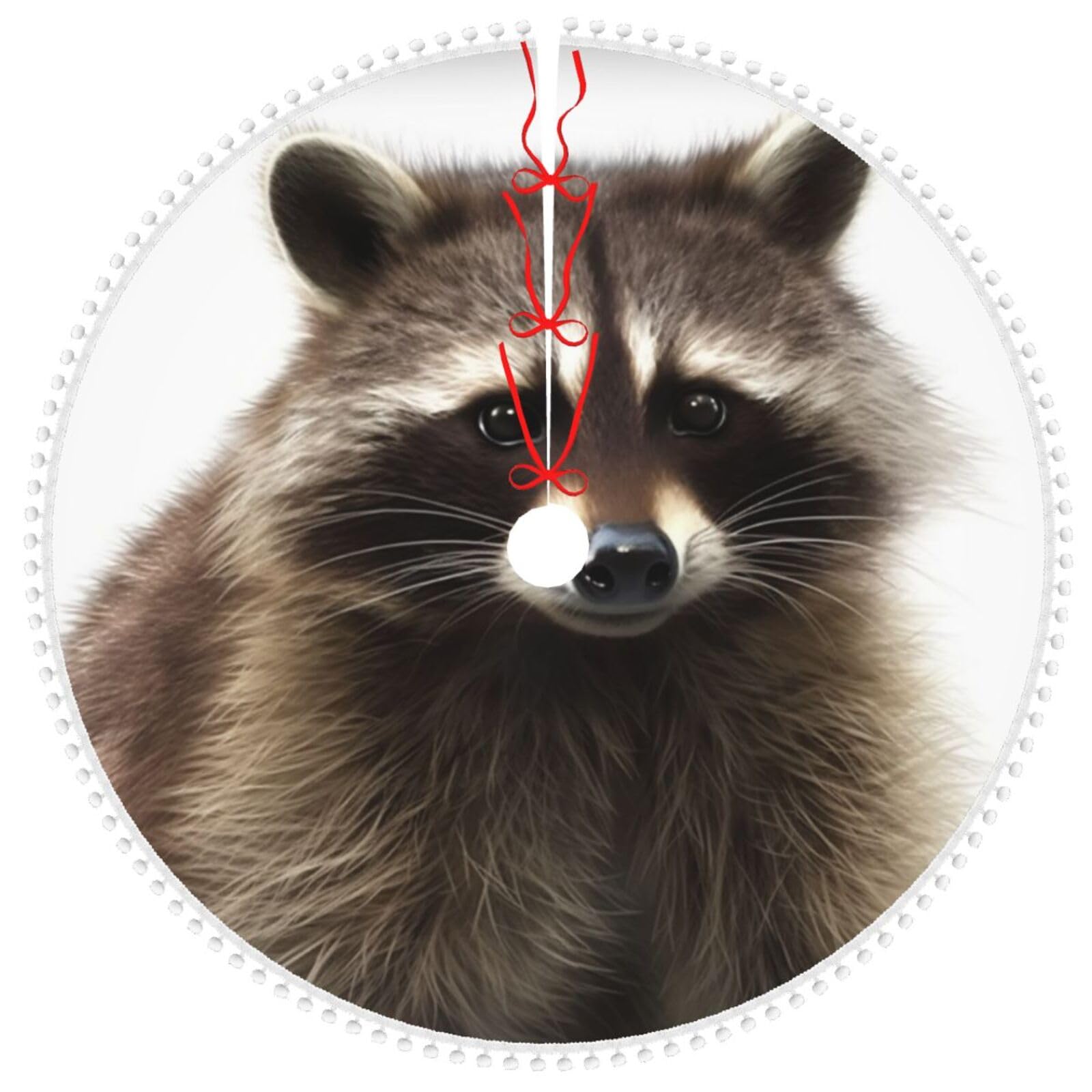 Jupe de sapin raton laveur poilu pour illuminer les yeux des enfants à Noël