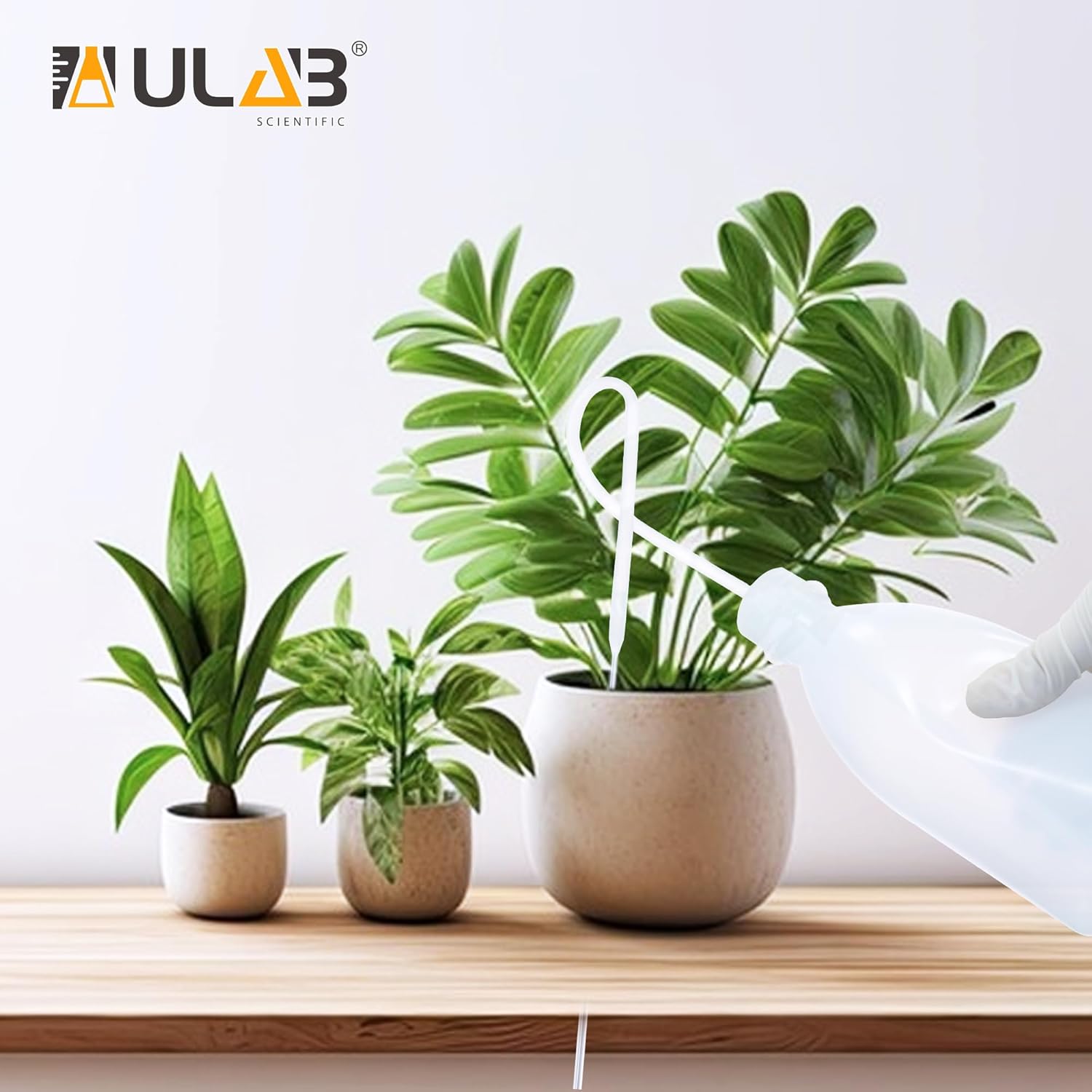 ULAB 6pcs of Vol.500ml (16oz) Wash Bottle, Narrow Mouth Squeeze Bottles, LDPE material, with Long Dispensing Tube, UWB1026