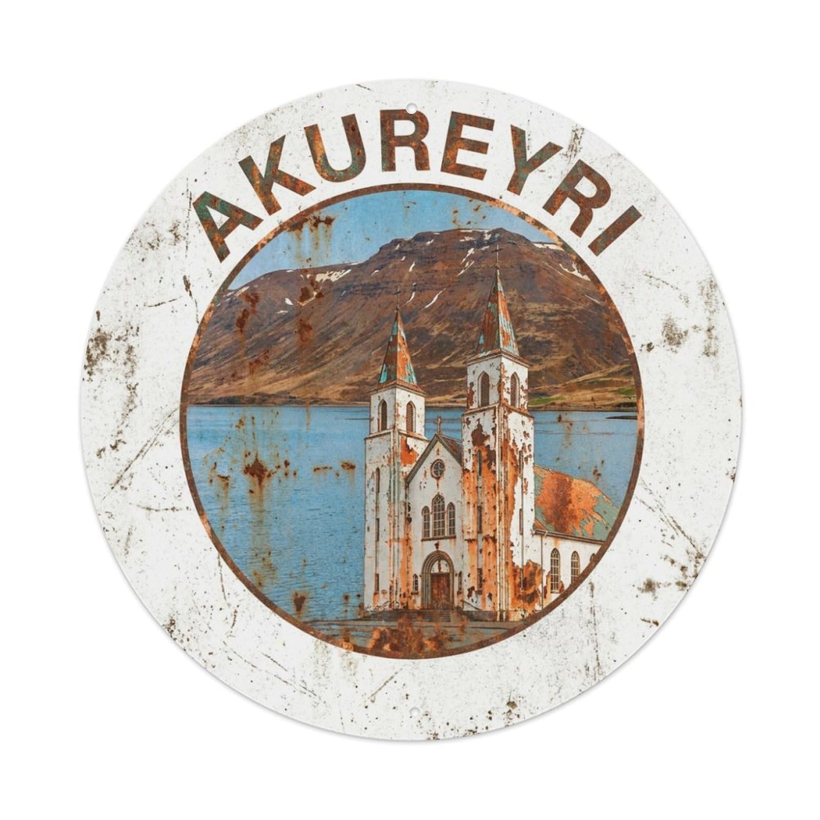 Travel Retro Iceland Akureyri Metal Tin Sign
