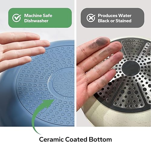 Miniatura 3 de Redchef Juego de utensilios de cocina antiadherentes, juego de sartenes de cerámica con tapas de vidrio templado, juego de cocina antiadherente,