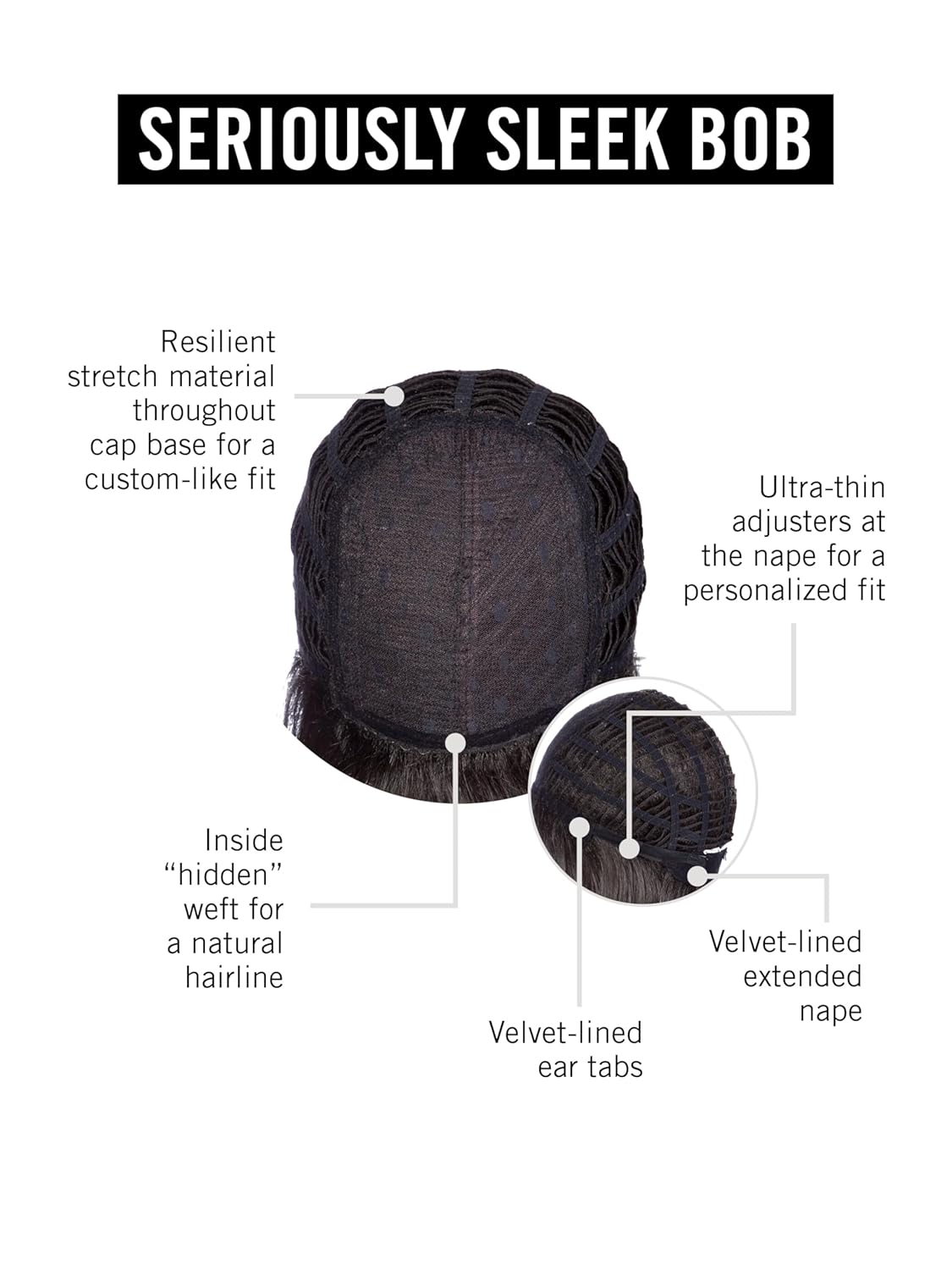 Hairdo Seriously Sleek Bob Chin-Length Straight Stylish Wig by Hairuwear, Average Cap, R11S+ Glazed Mocha