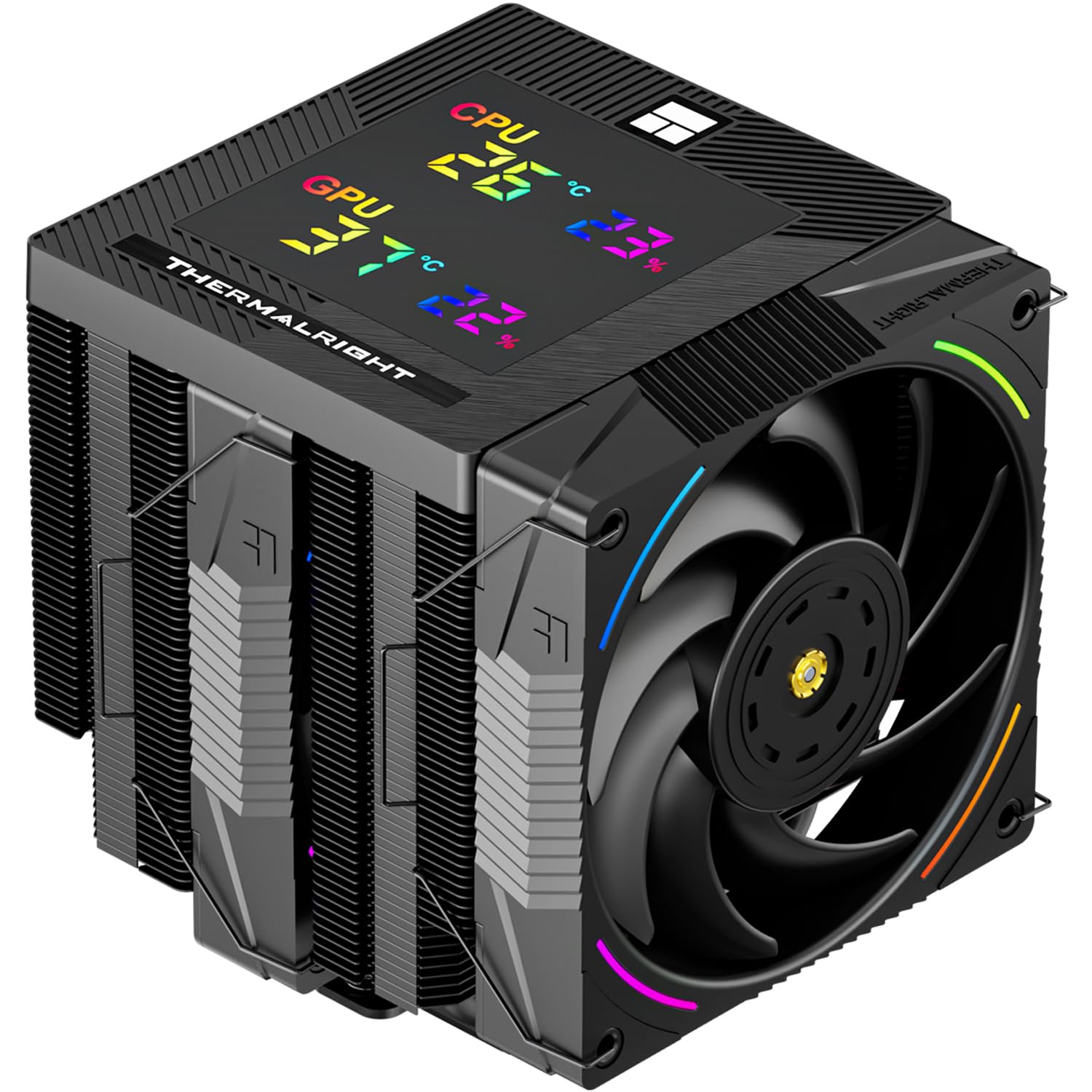 Thermalright Phantom Spirit 120 Digital EVO CPU Air Cooler,7 Heat Pipes CPU Cooler,Dual 120mm PWM Fans,Magnetic Attraction-Digital Screen Top Cover,for AM4/AM5/LGA1700/1851/1150/1151/1200,PC Cooling