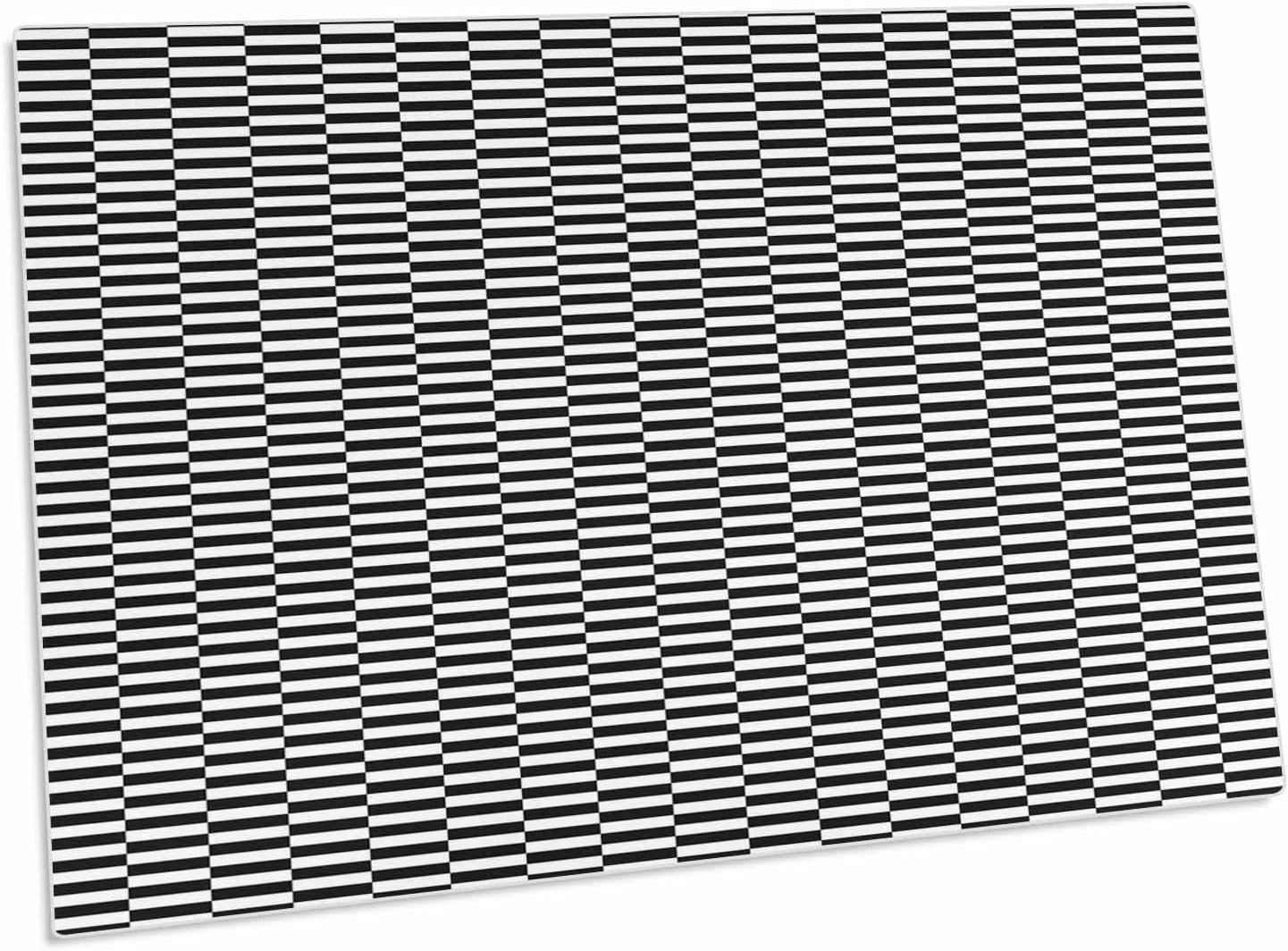 3dRose Black and White Herringbone Pattern Alfombrilla Escritorio