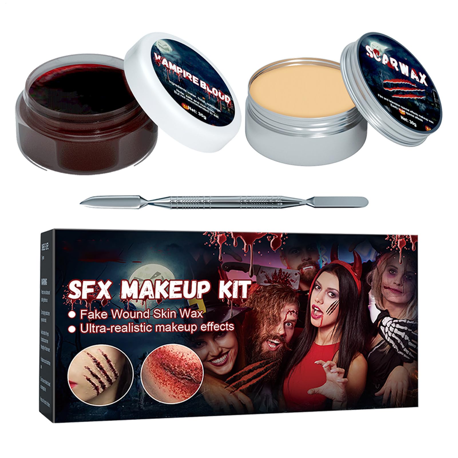 Halloween Make-up 2-in-1 Fake-Modelliermasse und Grusel-Körperbemalung