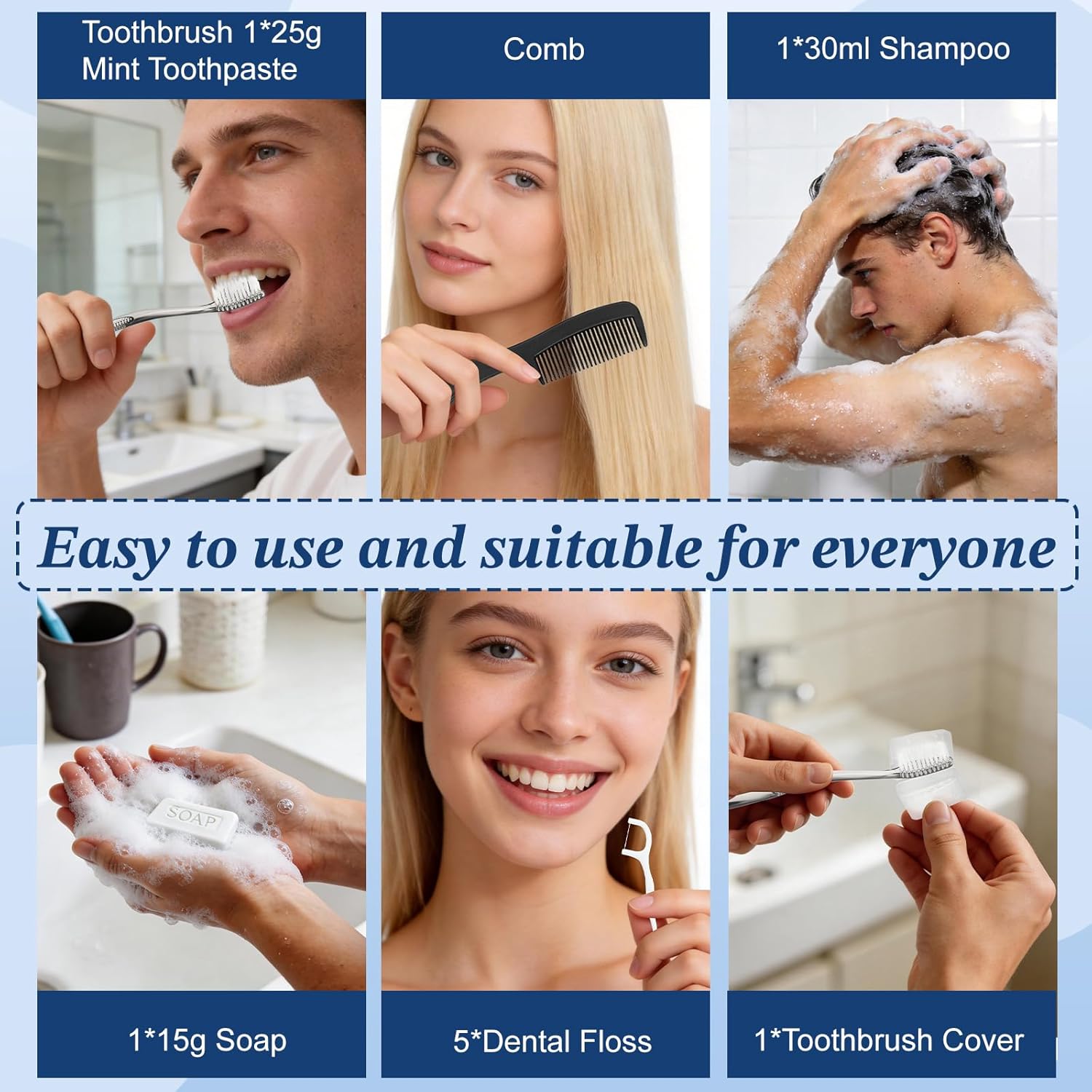 Hygiene Kit, Personal Hygiene Kit Comes with Individually Packaged Items. Travel Toothbrush Kit Suitable for Travel, Hotels, Camping, and Home Use (10-Pack)