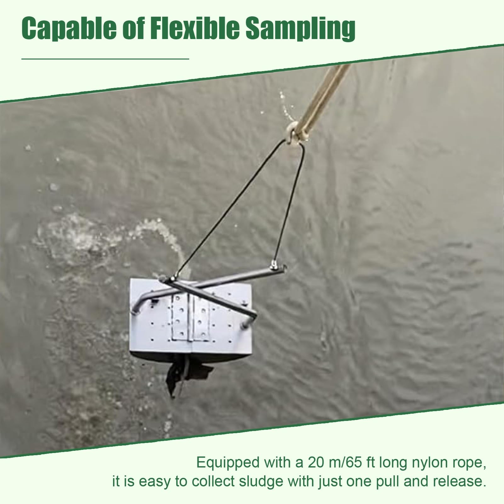 Campionatore di fanghi in acciaio inossidabile, secchio per fango da 3 litri, per fiumi, laghi e bacini idrici, strumento di raccolta ambientale resistente con uscita dell'acqua