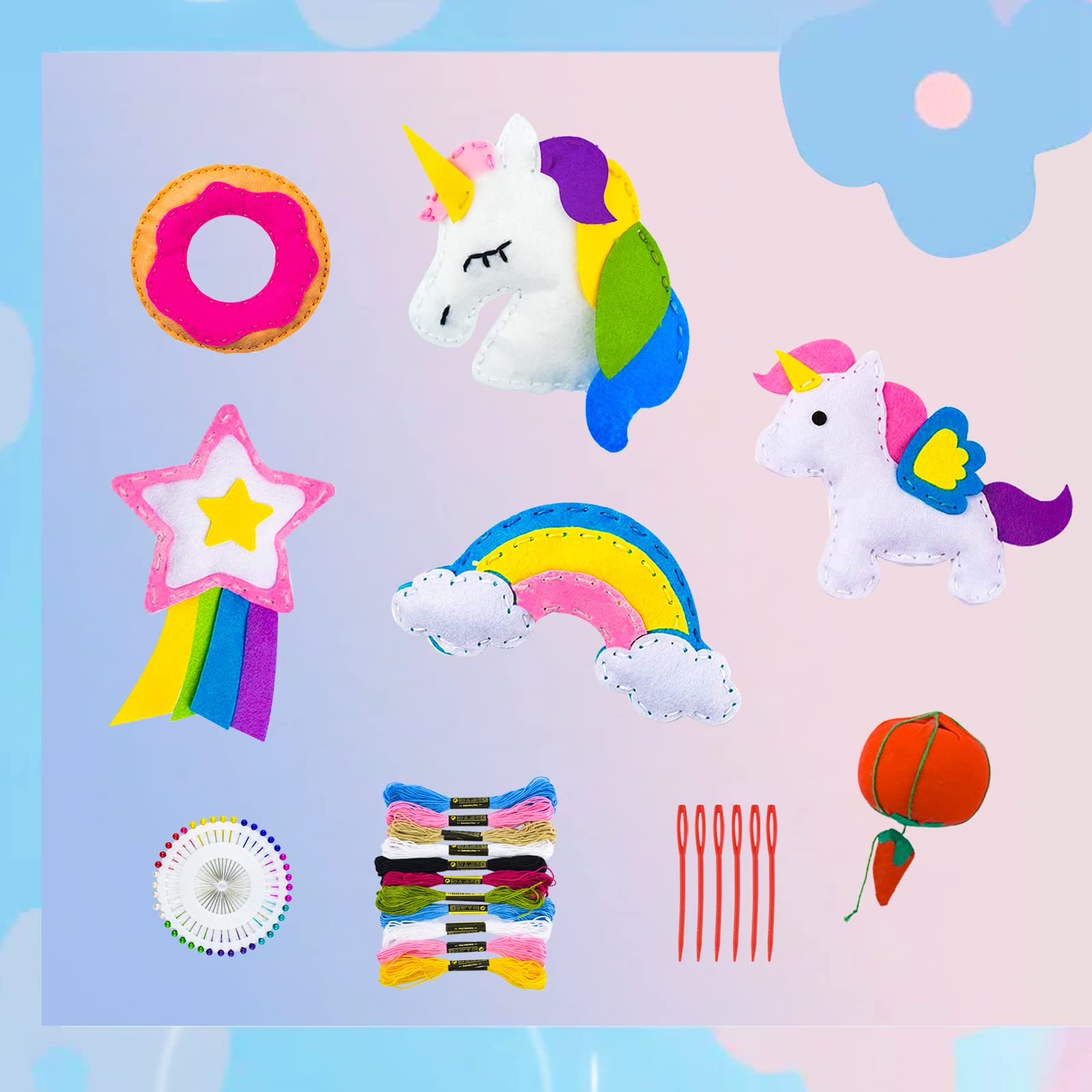 Kit Couture Enfant Licorne En Feutre - DIY Créatif - Pour Activité Manuelle, Cadeau Enfant - À Assembler Soi-même