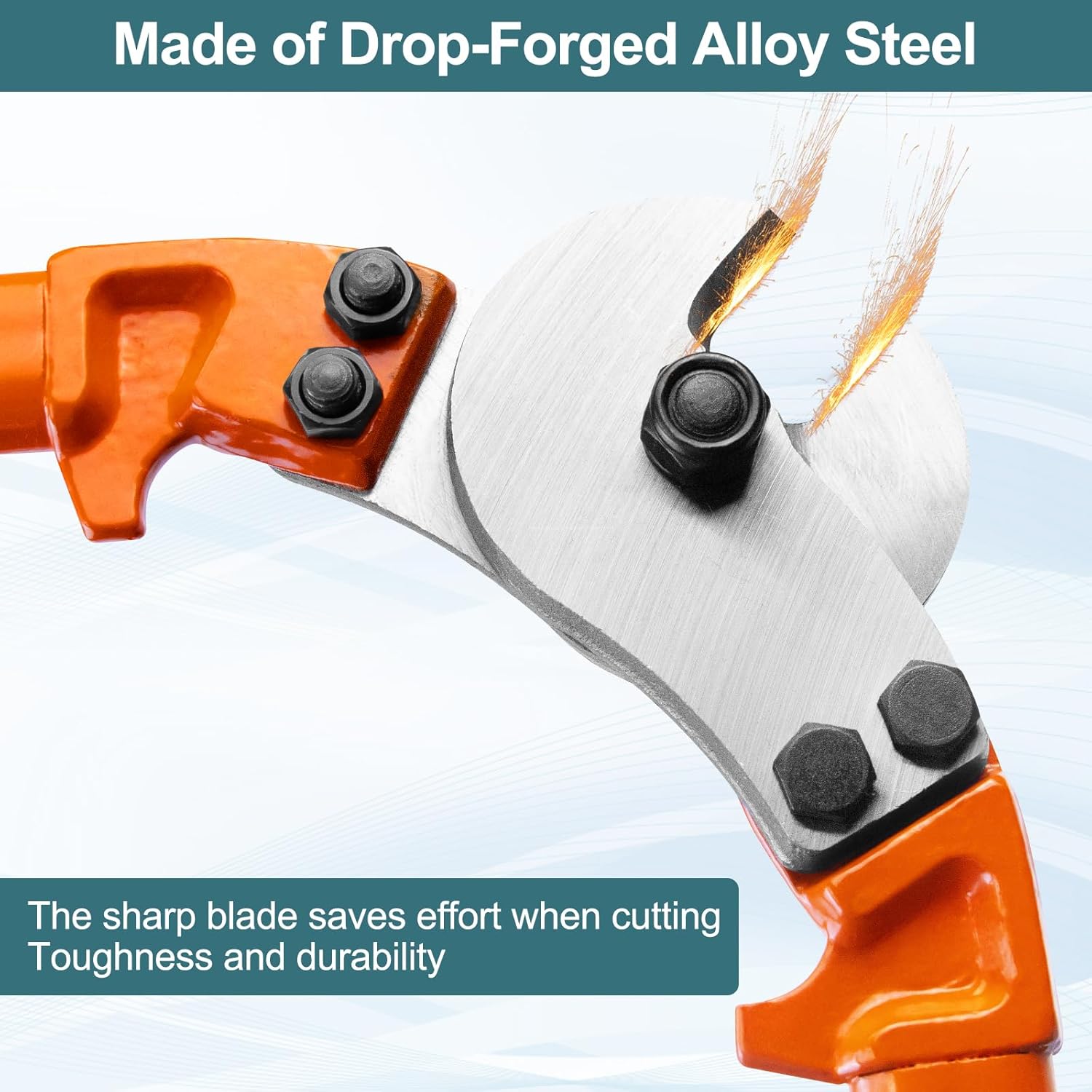 BLIKA 18'' Heavy Duty Cable Cutter, Steel Cable Cutter for Cable Railing, Cuts Up to 5/16" Stainless Steel Wire Rope, Copper and Aluminium Cables