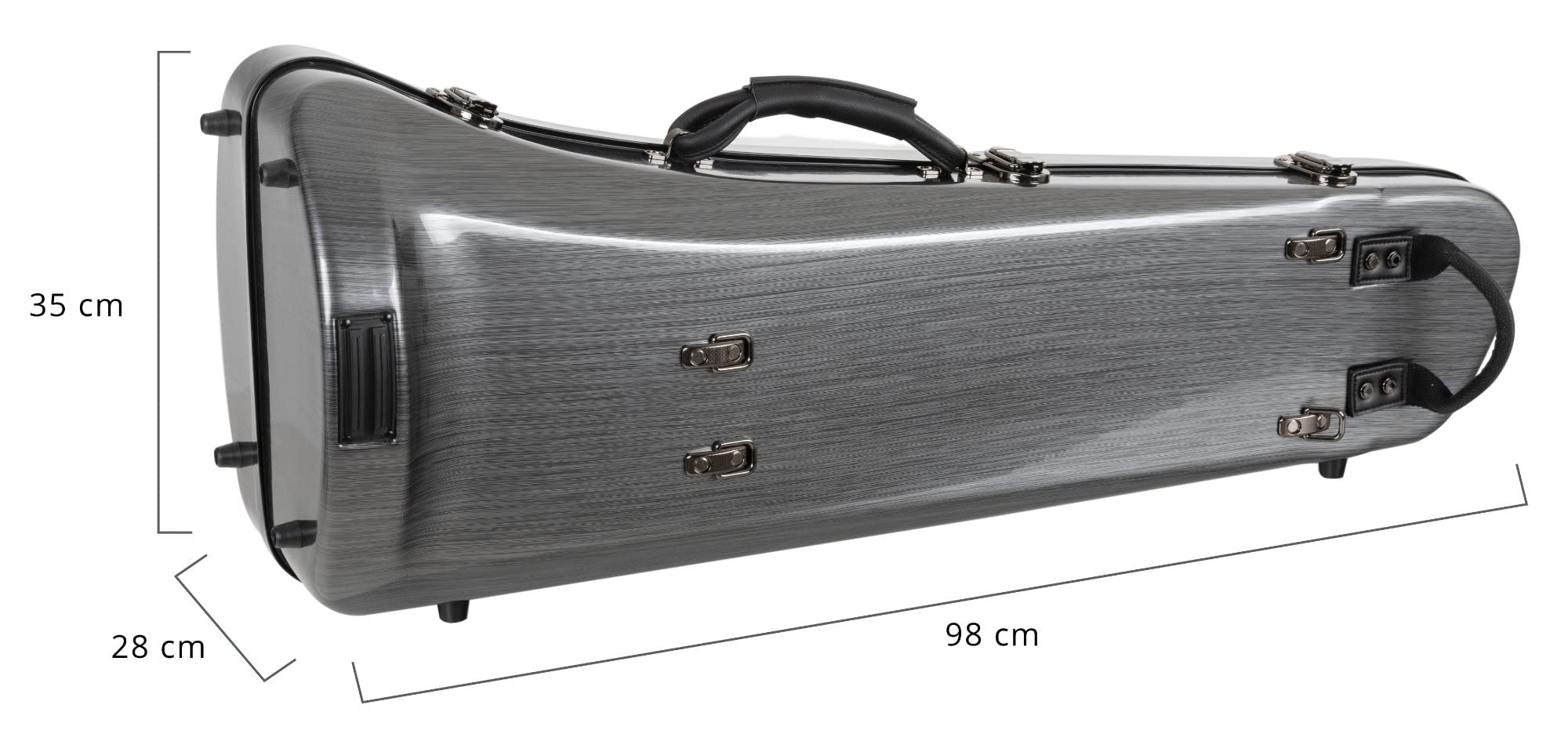 Estuche Deluxe Lechgold para Trombón, Caja de plástico resistente | Estuche para instrumento Lechgold "Deluxe" para trombón tenor, Carcasa dura absorbente de impactos, Peso: 4, 6 kg